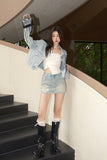 West.Y Cream Tube & Diamante Denim Jacket