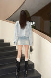 West.Y Cream Tube & Diamante Denim Jacket