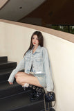 West.Y Cream Tube & Diamante Denim Jacket