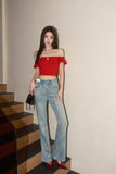 West.Y Red Off-shoulder Top