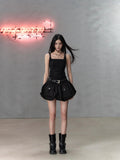 VIA PITTI Black Cargo Mini Dress