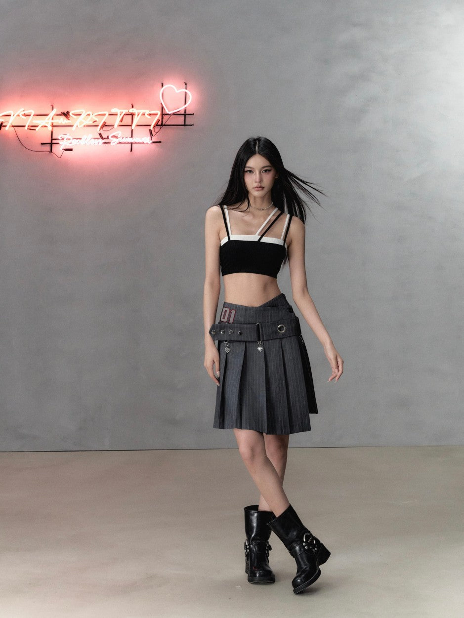 VIA PITTI Sale Pleated Mini Skirt