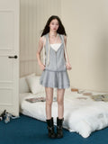 VIA PITTI Grey Knitted Hoodie Dress