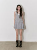 VIA PITTI Grey Knitted Hoodie Dress