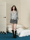 VIA PITTI Grey Hoodie Knit Set