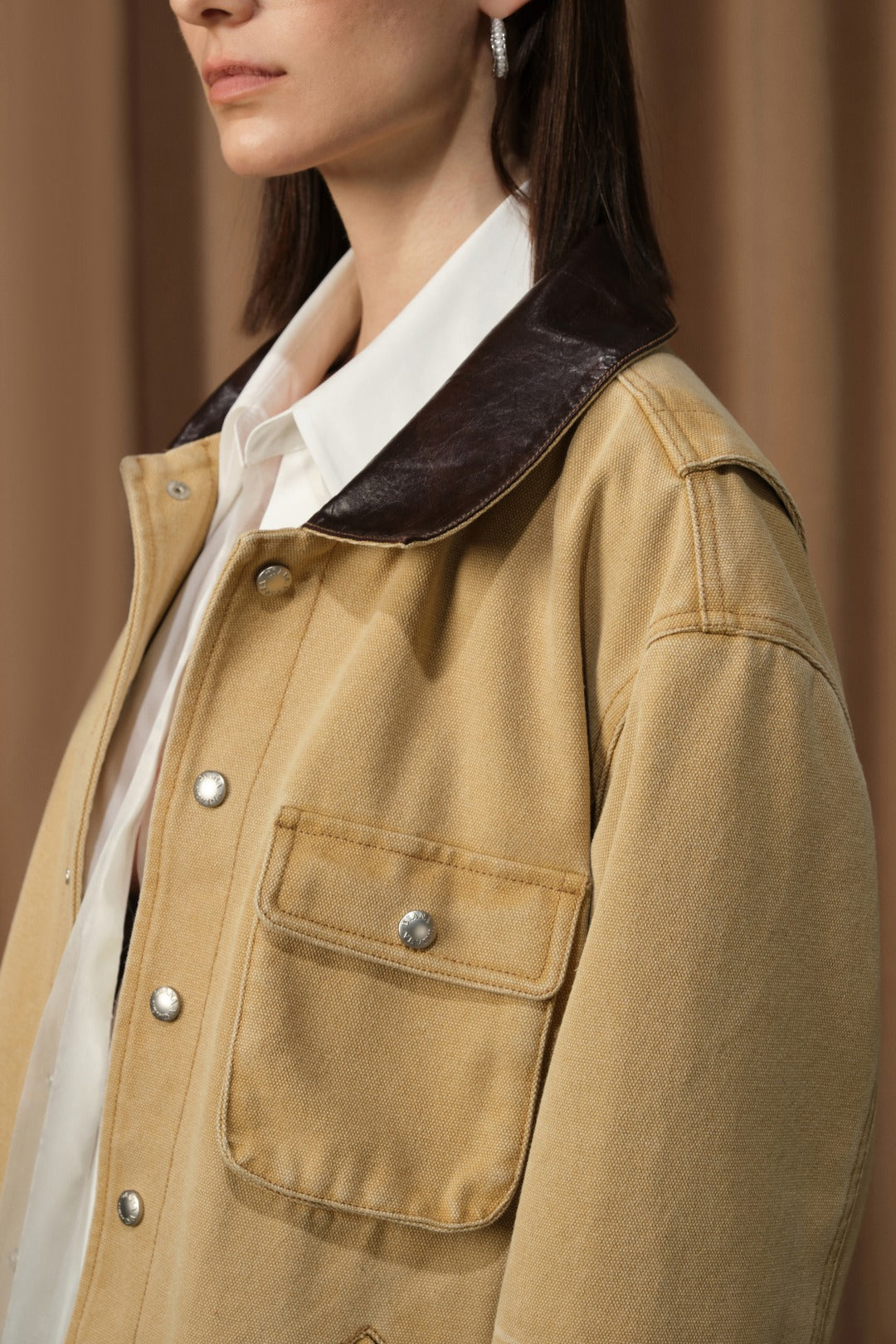 DIANA VEVINA Brown Cargo Coat