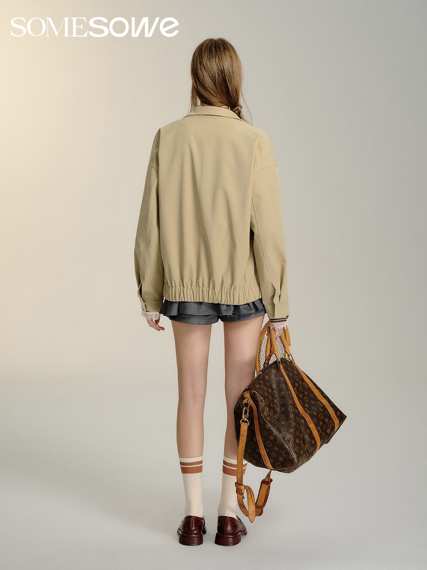 SOMESOWE Khaki Bow Jacket