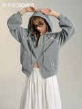 SOMESOWE Grey Sequin Hoodie