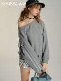 SOMESOWE Oneshoulder Hoodie(2color)