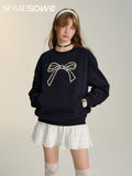 SOMESOWE Pearl Bow Hoodie(2color)