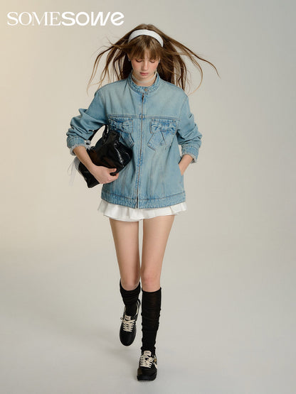 SOMESOWE Bow Denim Jacket