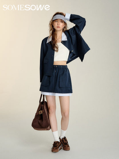 SOMESOWE Navy Loose Jacket