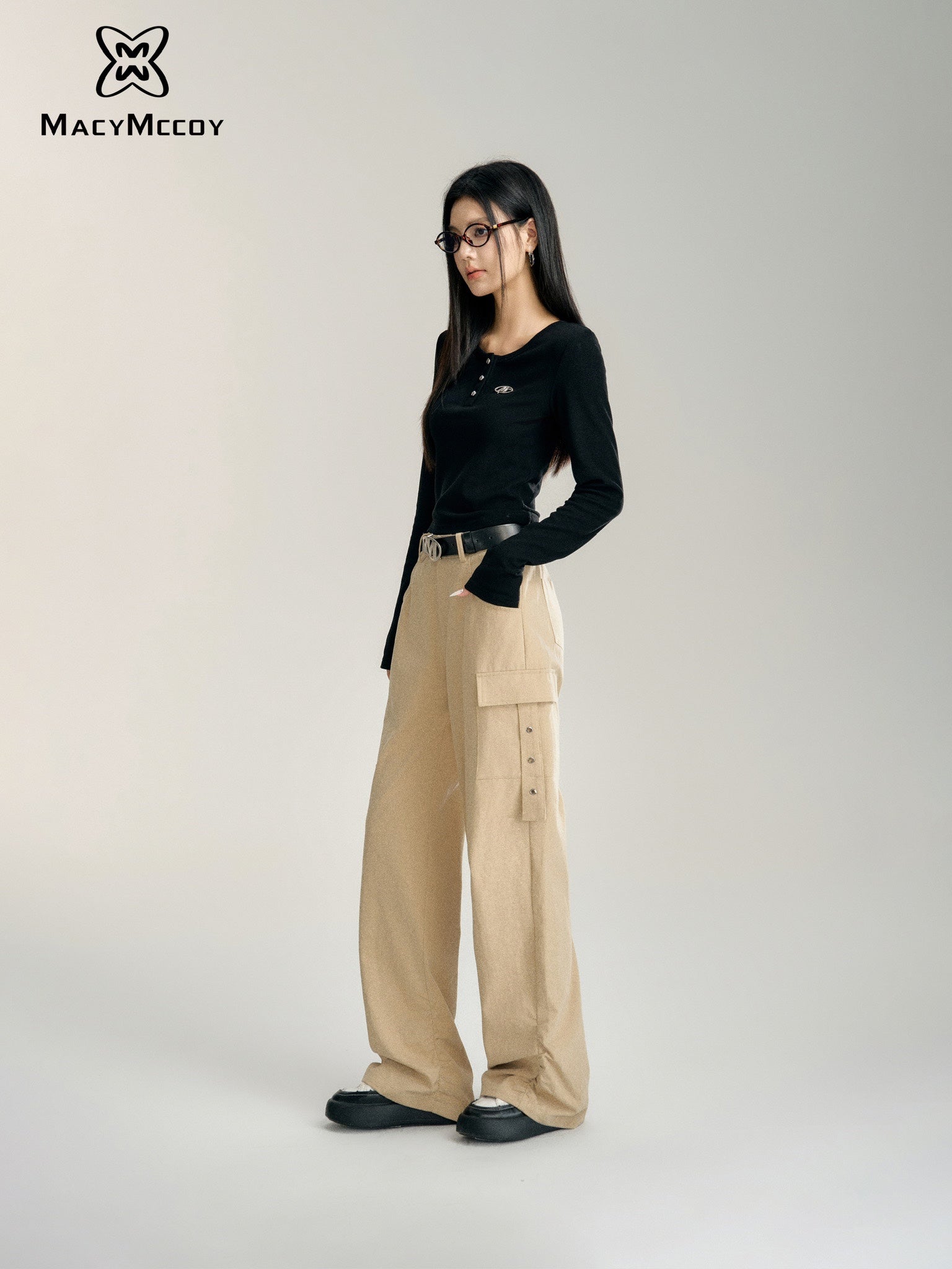 MacyMccoy High Waist Cargo Pants(2color)