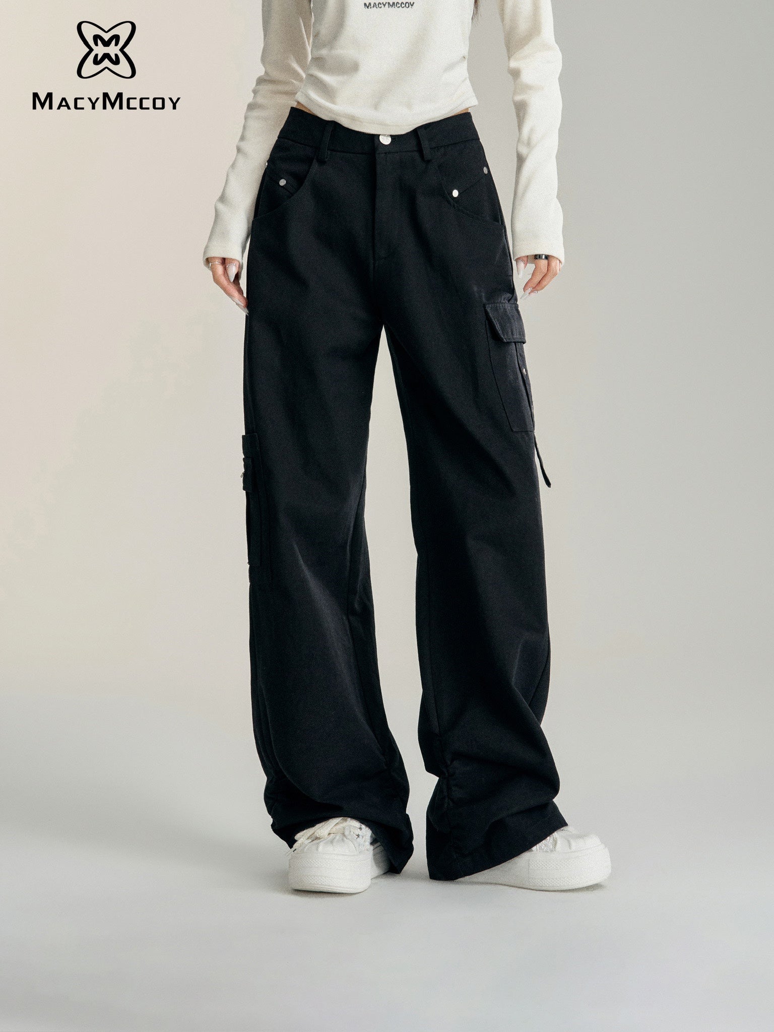 MacyMccoy High Waist Cargo Pants(2color)