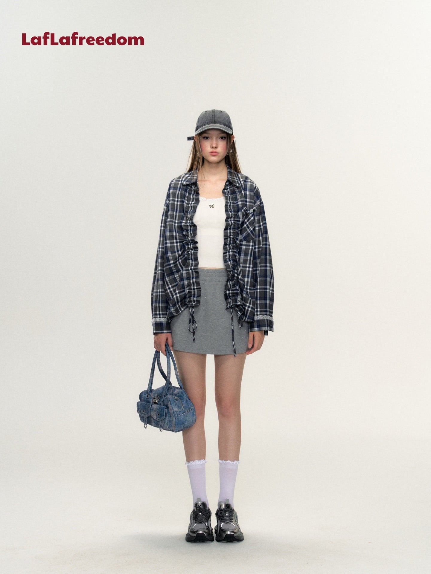 Lafreedom Blue Grid Oversize Shirt