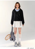 AsGony Scalloped Lace Hoodie(2color)