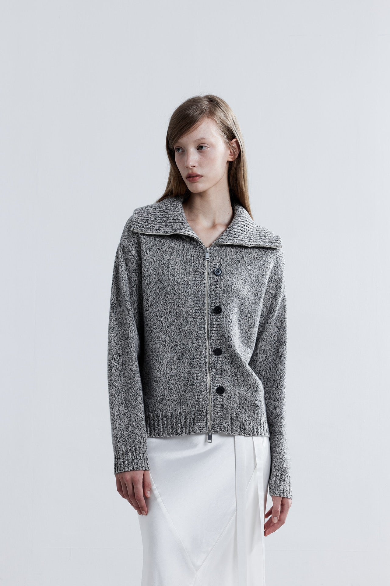 LJOS Zip-Up Wool Sweater