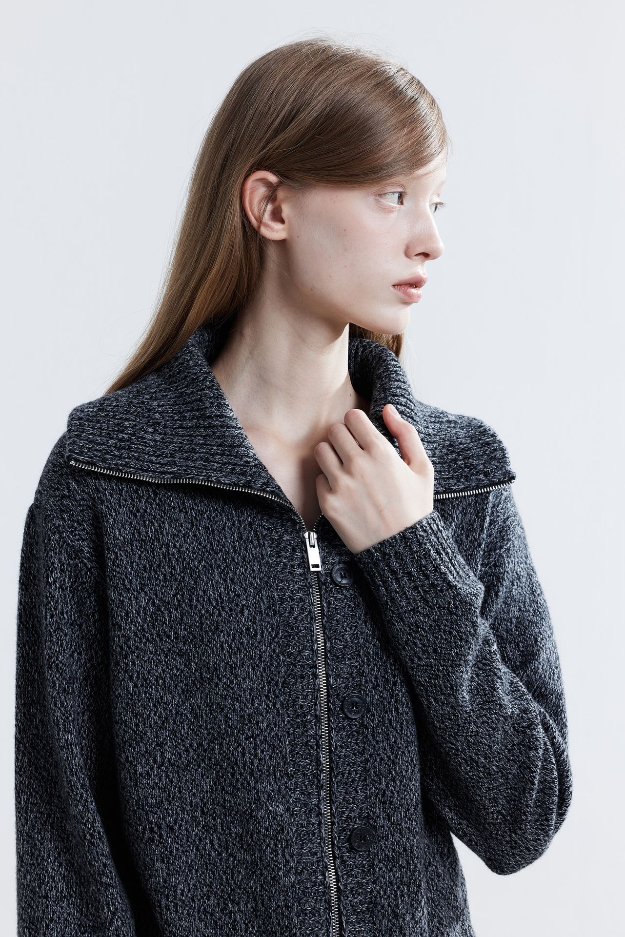 LJOS Zip-Up Wool Sweater