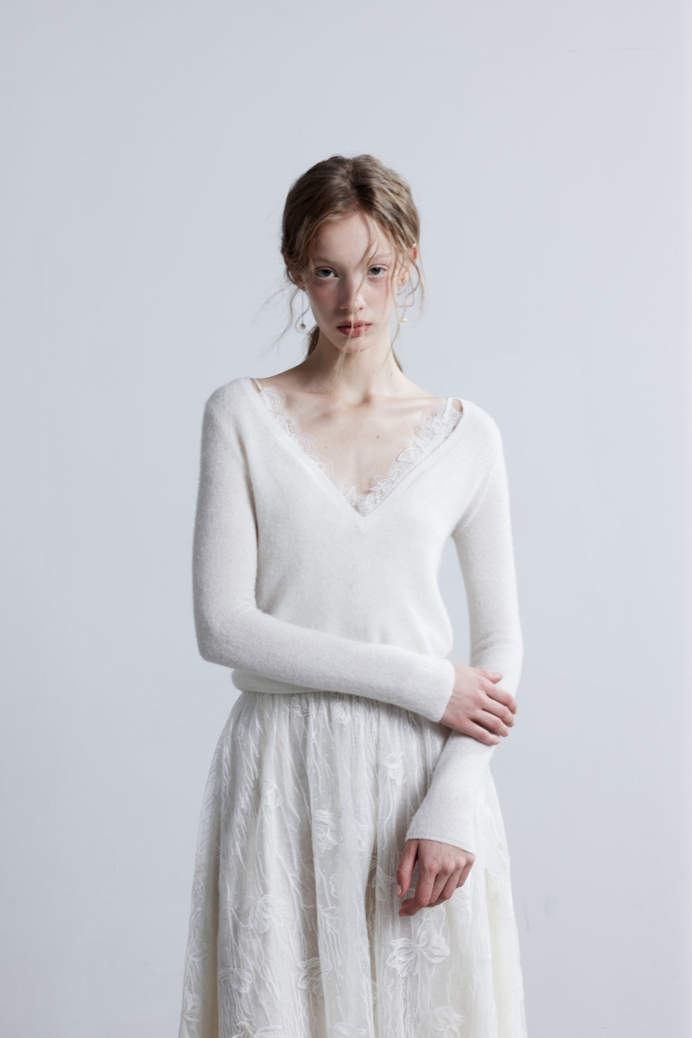 LJOS Lace Camisole Two-Piece Wool Sweater