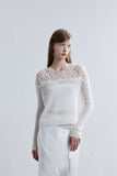 LJOS Lace Patchwork Glitter Knit Sweater