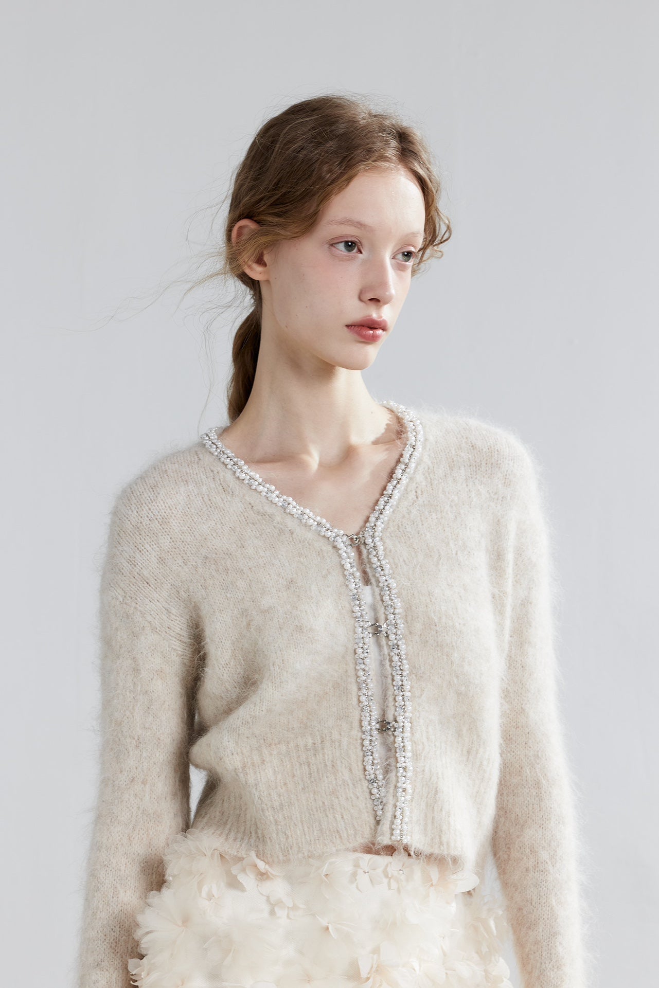 LJOS Embellished Alpaca Wool Cardigan