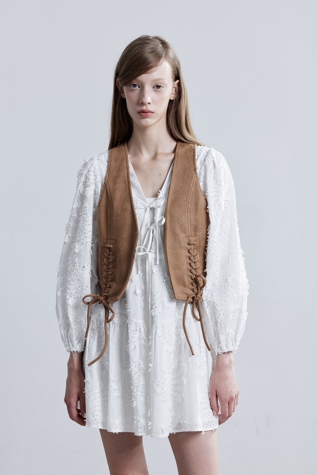 LJOS Suede Vest Or Lace Dress