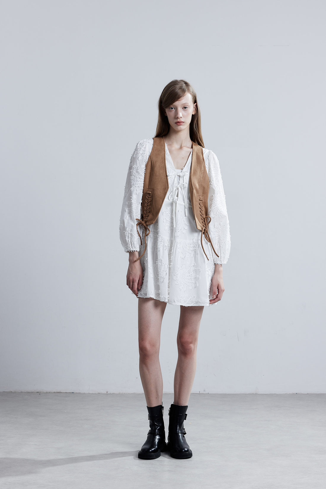 LJOS Suede Vest Or Lace Dress