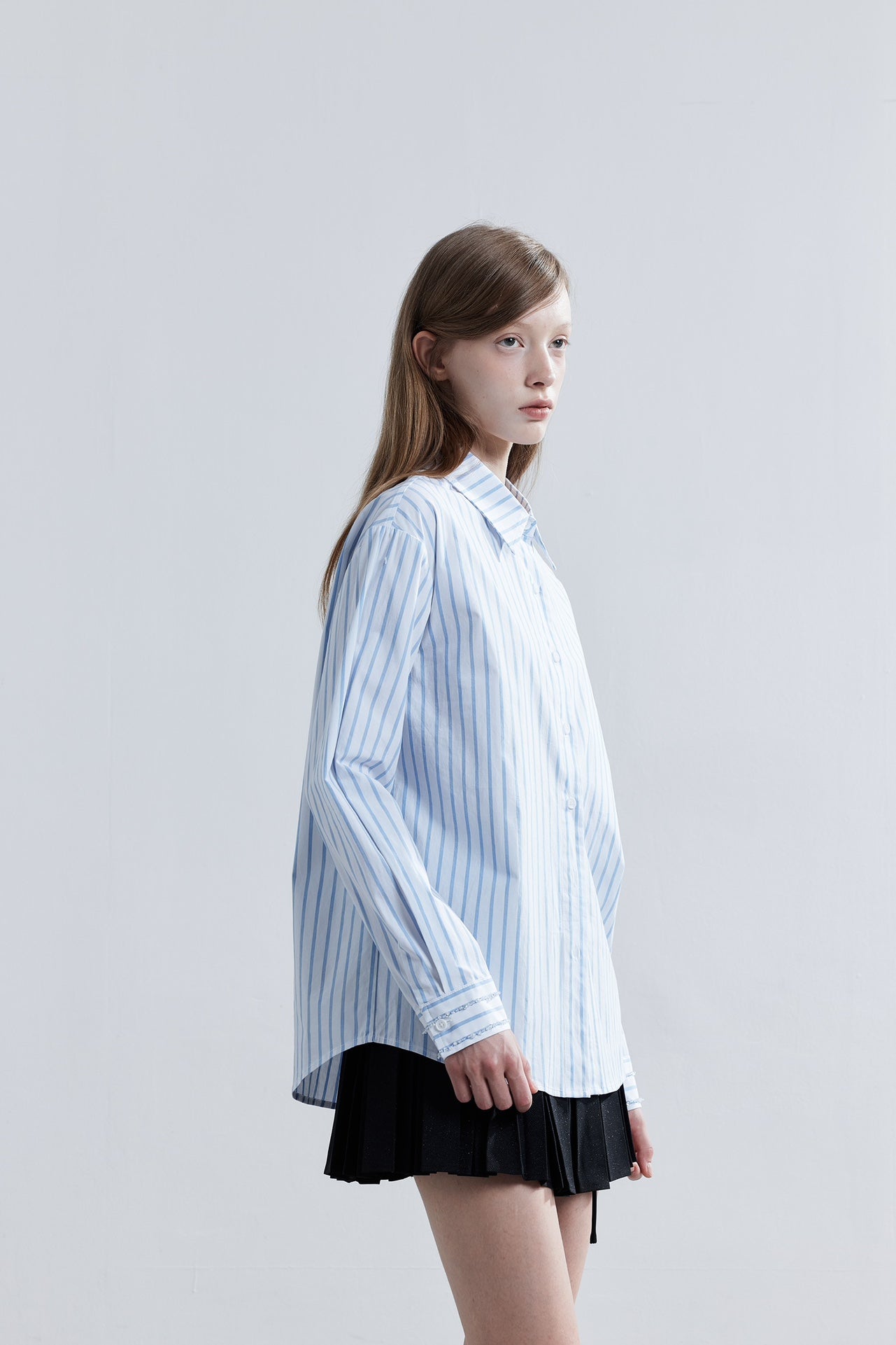 LJOS Blue and White Striped Shirt