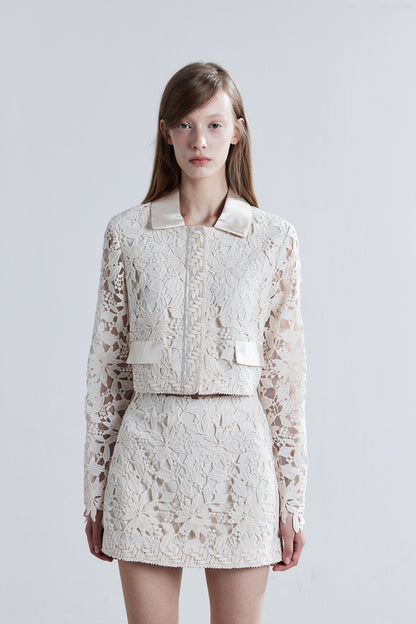 LJOS Hollow-Out Lace Jacket Or Skirt