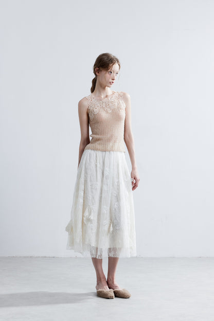 LJOS Lace Appliqué Skirt