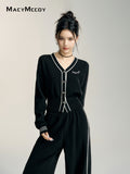 MacyMccoy Contrast Knit Set(Black)