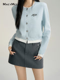 MacyMccoy Contrast Soft Cardigan(Blue)