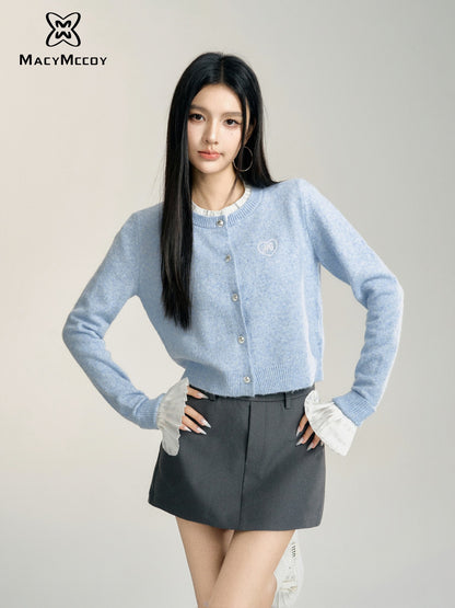 MacyMccoy Flowery Cuffs Cardigan(2color）