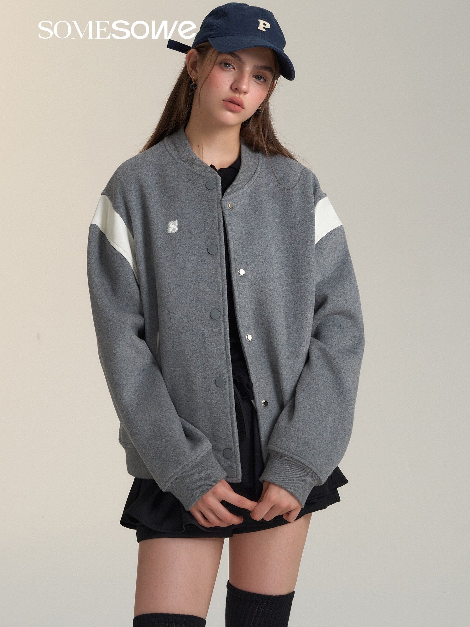 SOMESOWE Oversize Baseball Jacket(2color)