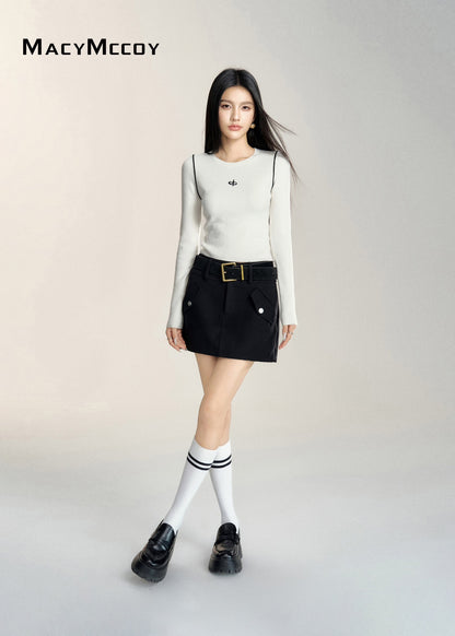 MacyMccoy 24FW Belt Mini Skirt(2color)