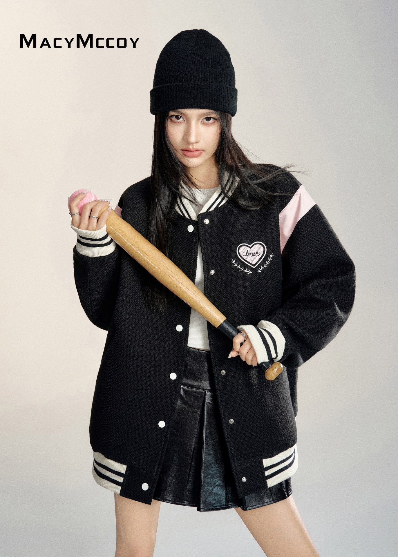 MacyMccoy 24FW Heart Baseball Jacket(2color)