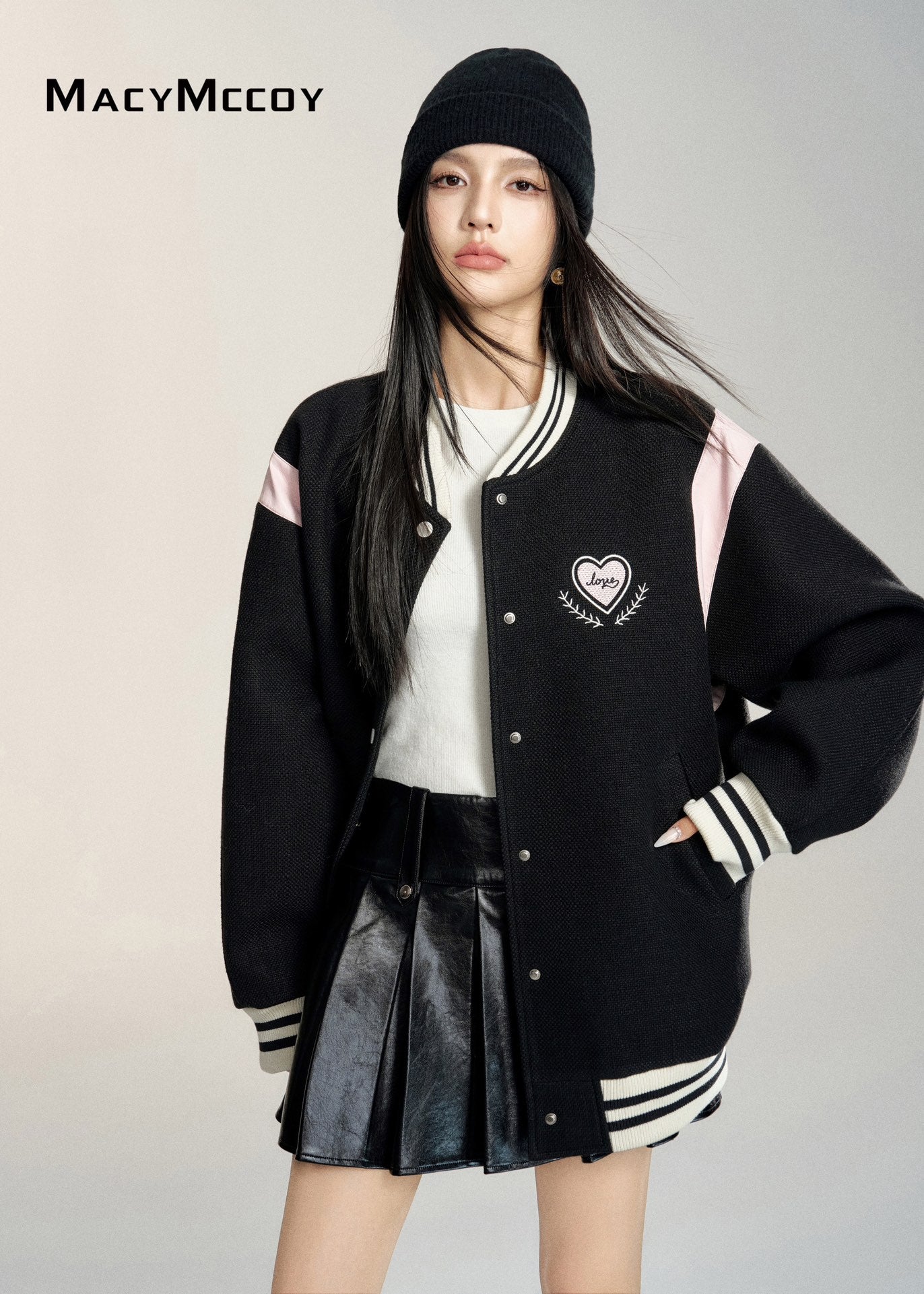 MacyMccoy 24FW Heart Baseball Jacket(2color)