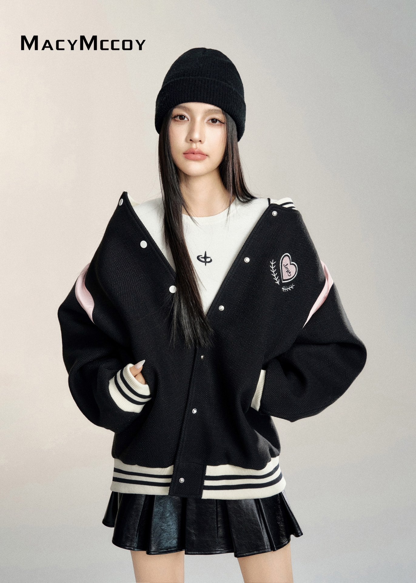 MacyMccoy 24FW Heart Baseball Jacket(2color)