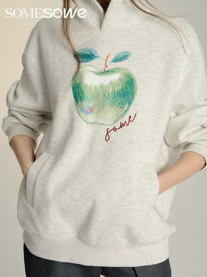 SOMESOWE Green Apple Printed Hoodie