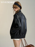 SOMESOWE Leather Bowknot Jacket