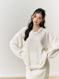 Lafreedom Lace V-neck Sweater(2color)