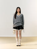 Lafreedom Lace V-neck Sweater(2color)