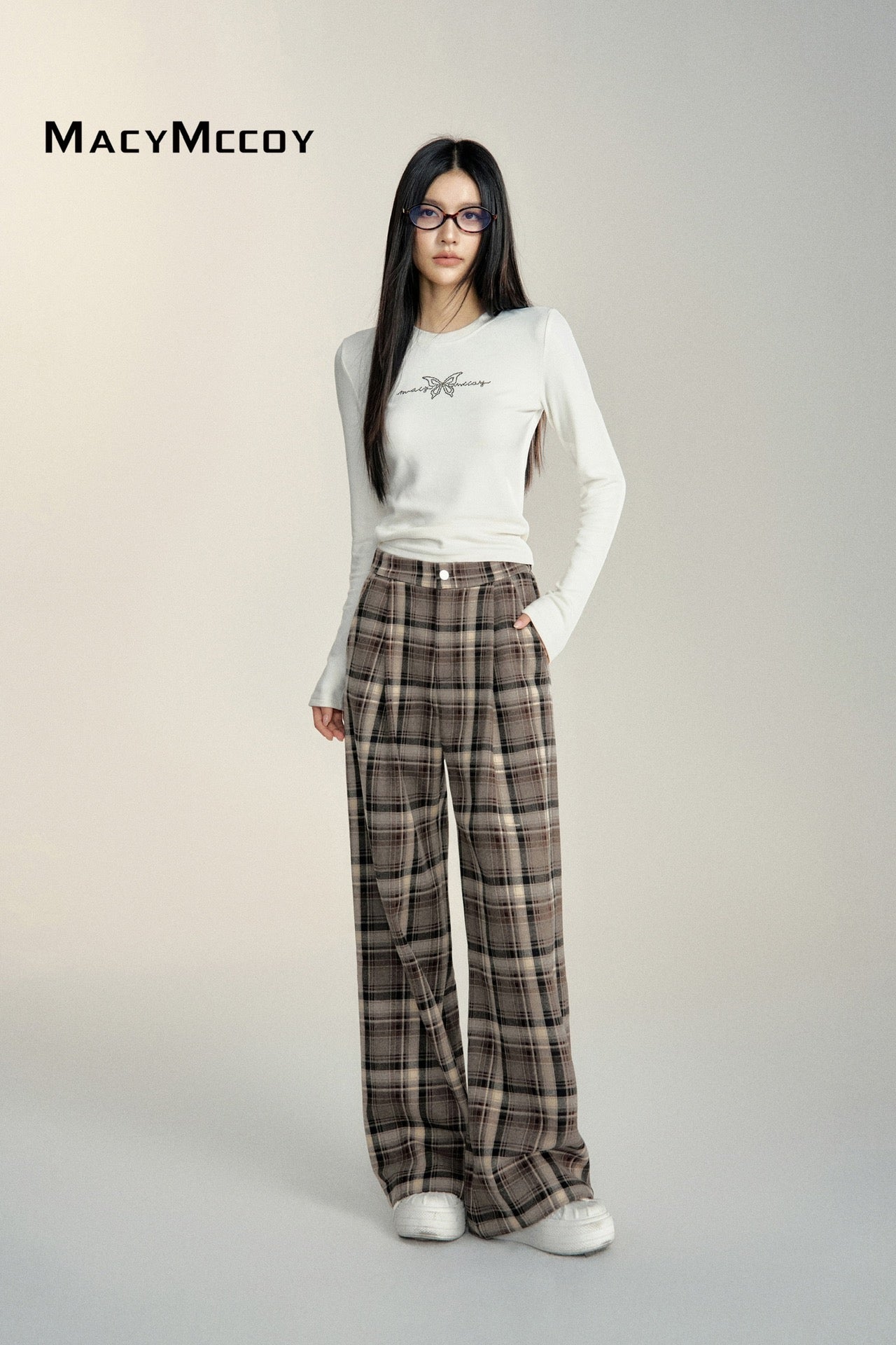 MacyMccoy 24FW Grid Loose Pants