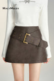 MacyMccoy Belt Leather Skirt(2color)