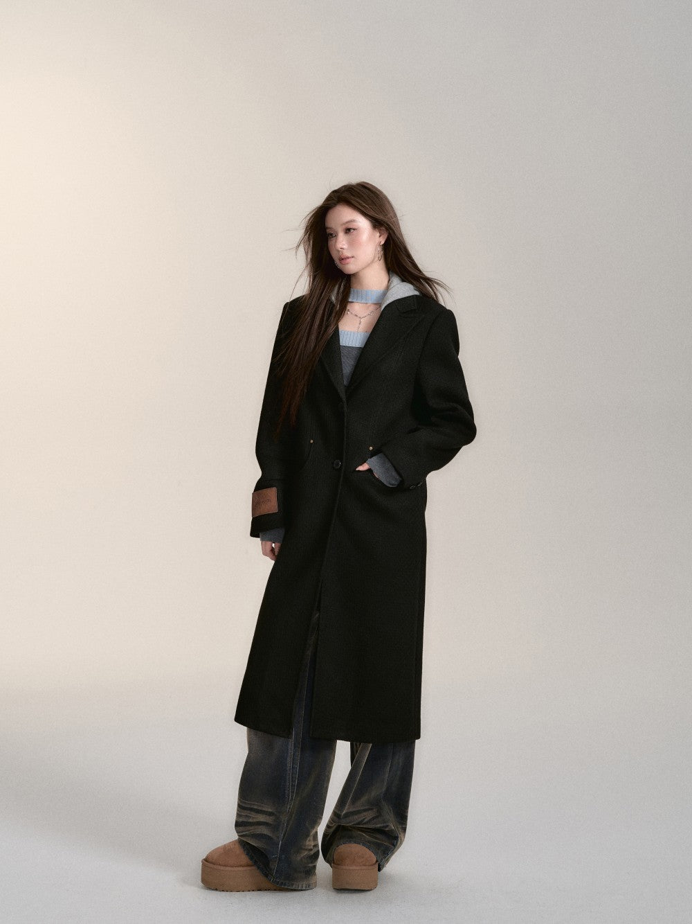 VIAPITTI V24DC199 Maxi Hoodie Coat