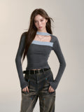 VIA PITTI V24DK213 Contrast Knit Top(3color)