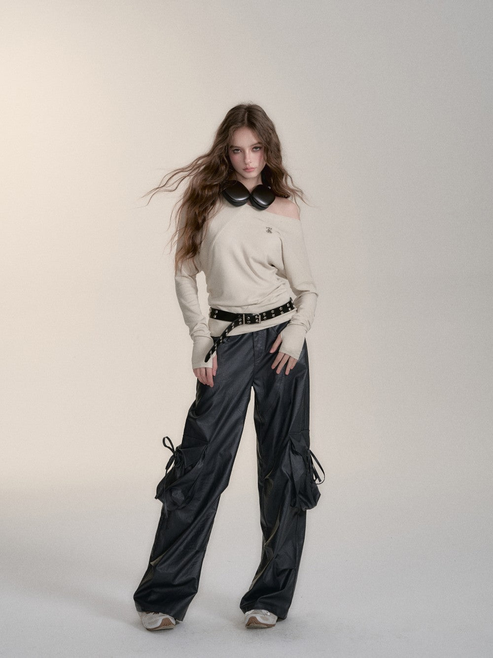 VIA PITTI V24DP168 Bowknot Loose Pants