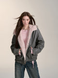 VIA PITTI V24DC121 Contrast Fur Coat(3color)