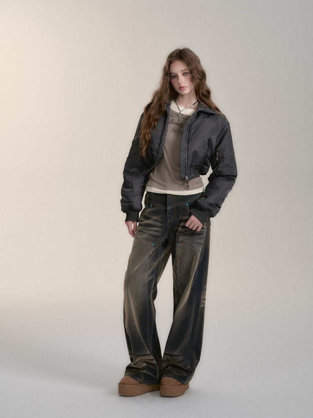 VIA PITTI V24DP211 Gradient Loose Jeans