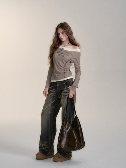 VIA PITTI V24DP211 Gradient Loose Jeans